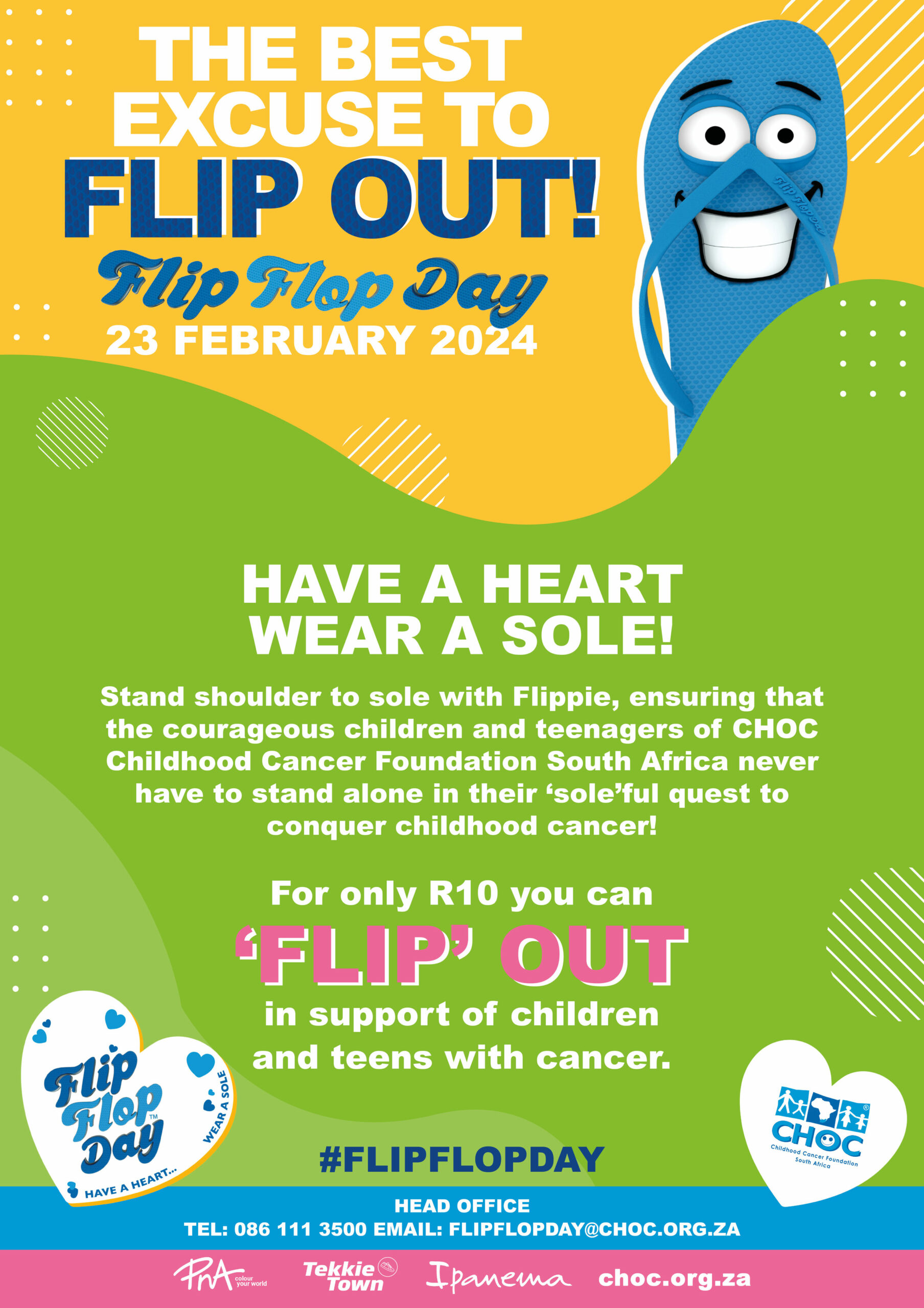 CELEBRATE WITH FLIP FLOP DAY WITH CHOC CHILDHOOD CANCER FOUNDATION SA